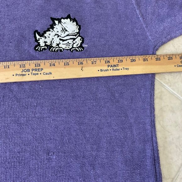 TCU Horned Frogs Terry Cloth Athleisure Top women’s S Purple embroidered logo - Picture 7 of 12